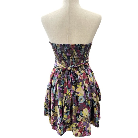 Betsey Johnson Strapless Floral Silk Dress - Picture 8 of 12